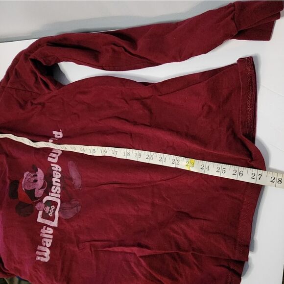 Walt Disney Men's Mickey Mouse Long Sleeve T-Shirt Maroon Large - Picture 5 of 6